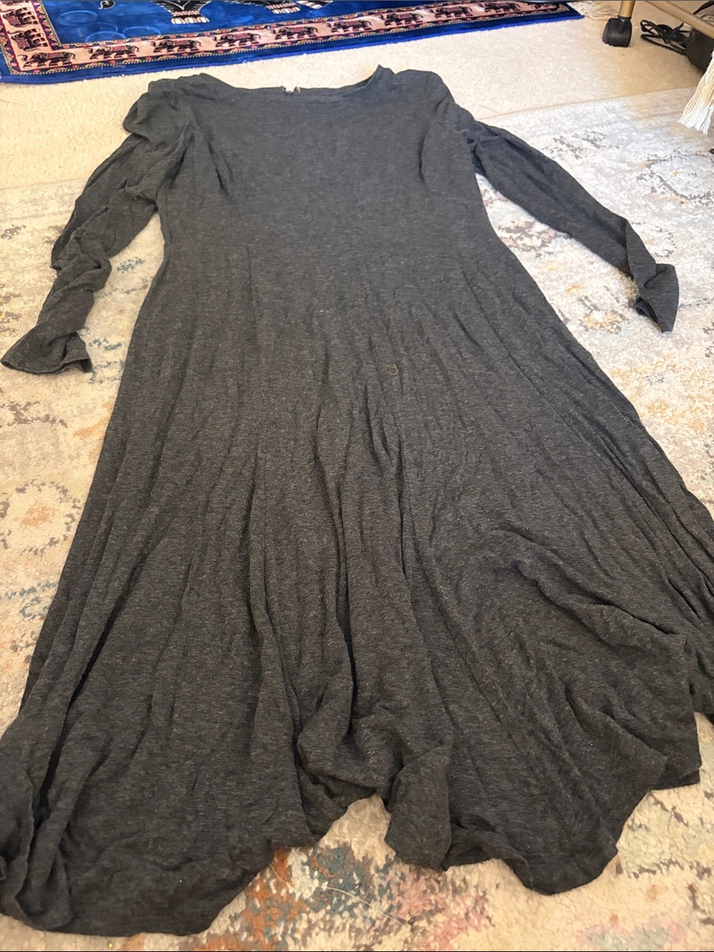 Tommy Hilfiger Charcoal Gray Long Sleeve Maxi Dress
